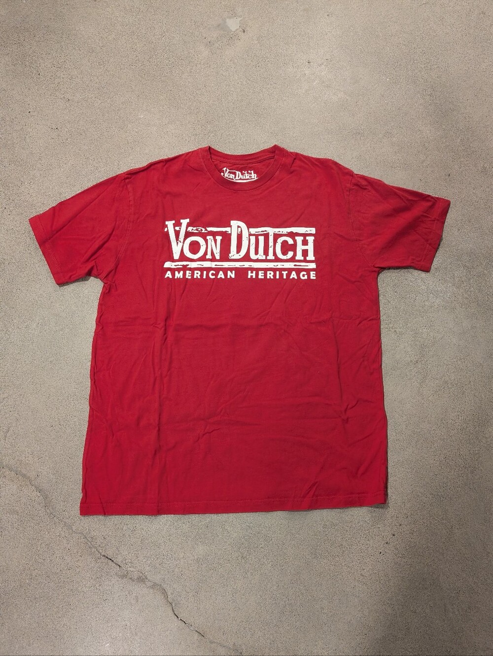 Vintage Von Dutch American Heritage Graphic T-Shirt Red